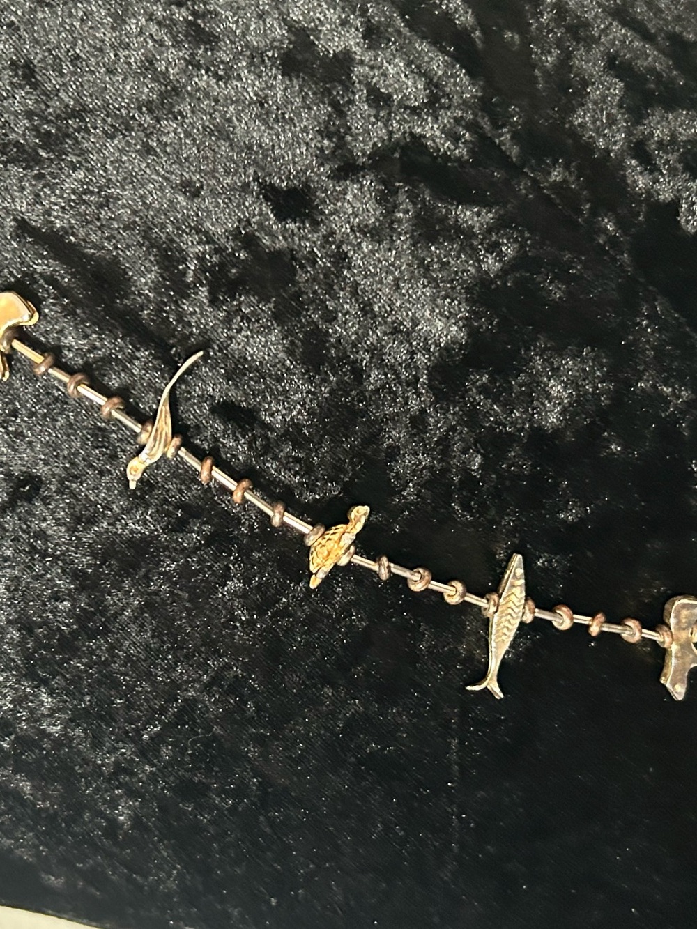 Vintage Style Gold Tone Animal Necklace Fish Birds Safari Wildlife Statement - Picture 4 of 9